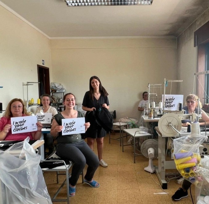 Seamstresses at Origine factory in Porto producing garments using solar energy.